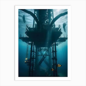 Underwater Oil Rig-Reimagined 1 Art Print