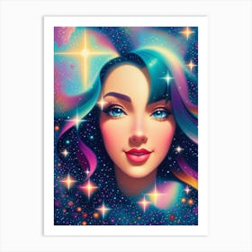 Fantasy Galaxy Girl 2 Art Print