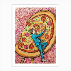 Pizza Man Art Print
