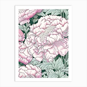 Festiva Maxima Peonies Pink 3 Drawing Art Print