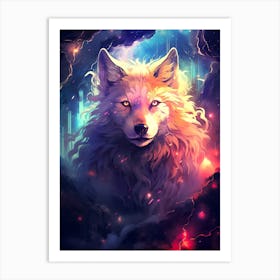 Wolf In Space Art Print