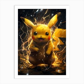 Pikachu Pokemon 7 Art Print