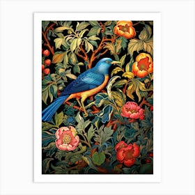 Blue Bird On A Branch 1 Art Print