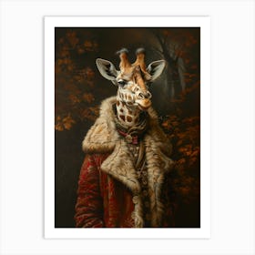 Renaissance Giraffe Portrait Art Print