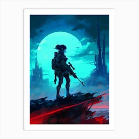 Soldier On A Hill Art Print