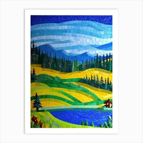 Mosaic Landscape Painting Art Print