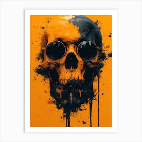 Skull Spectacle: A Frenzied Fusion of Deodato and Mahfood:Skull With Sunglasses Art Print