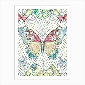 Butterfly On Rainbow William Morris Inspired 1 Art Print