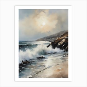 Vintage Coastal Seaside Painting (12) 1 Art Print