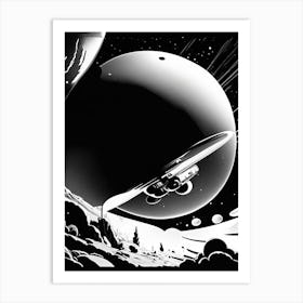 Space Probe Noir Comic Space Art Print