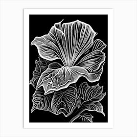 Petunia Leaf Linocut 1 Art Print