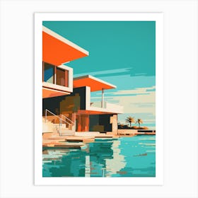 South Padre Island Texas Abstract Orange Hues 1 Art Print