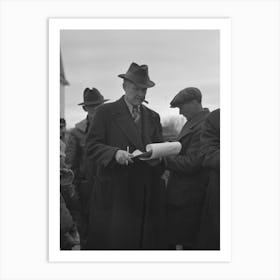 Clerk At Country Auction Sale Near Aledo, Illinois By Russell Lee Art Print