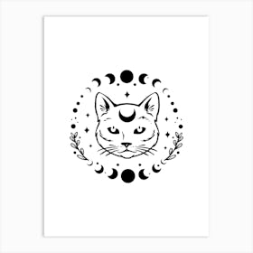 Moon Cat Art Print