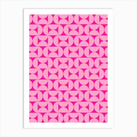 Mid Century Hot Pink Art Print