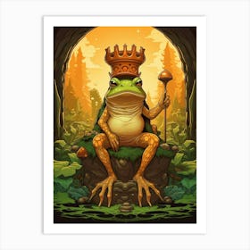 King Frog Art Nouveau Style 1 Art Print