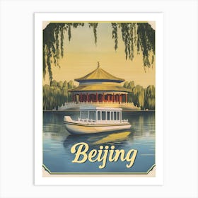 Aihrgdesign A Mid Century Modern Travel Poster For Beijing 1 Art Print