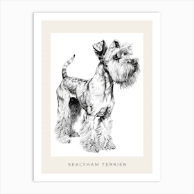 Sealyham Terrier Dog Line Art 1 Poster Art Print