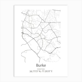 Burke Centre,United States Minimalist Map Art Print