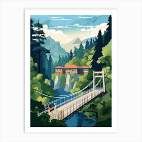 Capilano Suspension Bridge Park, Canada, Colourful 4 Art Print