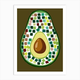 Mosaic Avocado Art Print