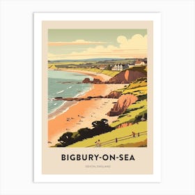 Devon Vintage Travel Poster Bigbury On Sea Art Print