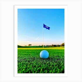 Golf Ball On The Green 1 Art Print