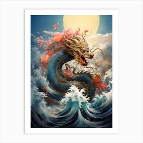 Chinese Dragon Elements Illustration 1 Art Print