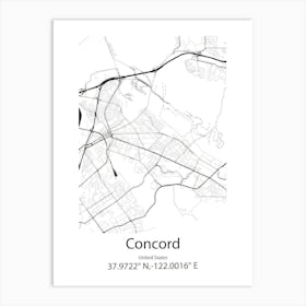 Concord,United States Minimalist Map 1 Art Print