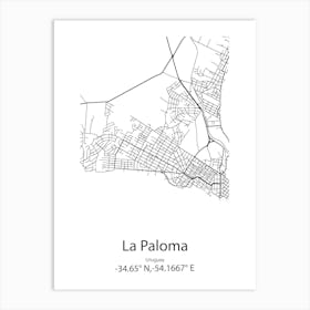 La Paloma,Uruguay Minimalist Map Art Print