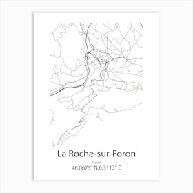 La Roche Sur Foron,France Minimalist Map Art Print