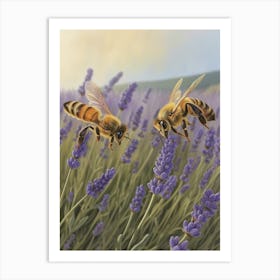 Halictidae Bee Storybook Illustration 18 Art Print