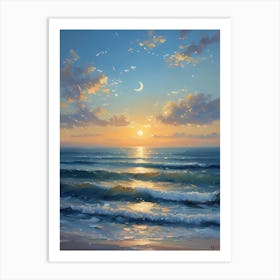 Sunset At The Beach 44 Art Print