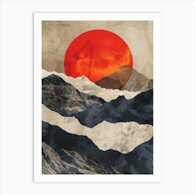 Sunset Over Mountains Canvas Print Art Print