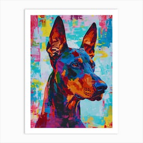 Doberman dog colourful painting Art Print