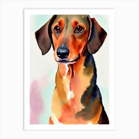 Dachshund 4 Watercolour Dog Art Print