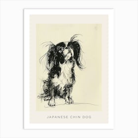 Japanese Chin Line Sketch 1 Poster Art Print