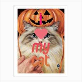 I Love My Cat Art Print