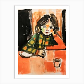 Girl At A Table 1 Art Print