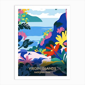 Virgin Islands National Park Travel Poster Matisse Style 3 Art Print