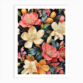 Painted Florals Honeysuckle Art Print 1 Art Print