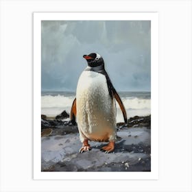 Adlie Penguin Cuverville Island Oil Painting 3 Art Print