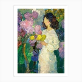 Girl in the Garden Art Print