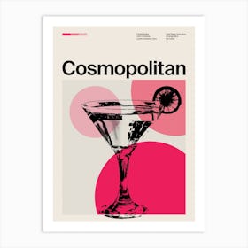 Mid Century Cosmopolitan Cocktail Art Print