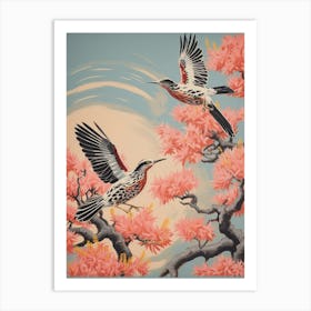 Vintage Japanese Inspired Bird Print Roadrunner 2 Art Print