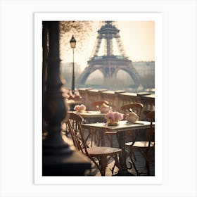 Paris Cafe At The Eiffel Tower 1 Art Print