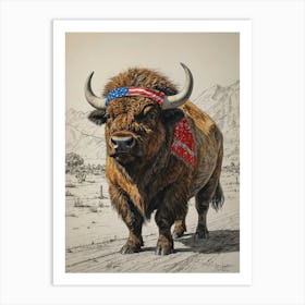 Bison Bandana Art Print