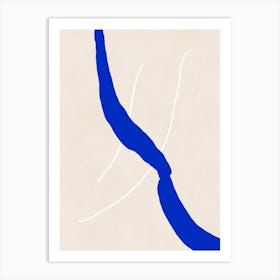 Abstract Blue Line Art Print