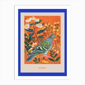 Spring Birds Poster Pigeon 3 Art Print