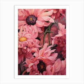 The Pink Sunflowers Art Print